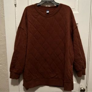 Old Navy Brown Quilted Sweatshirt XL